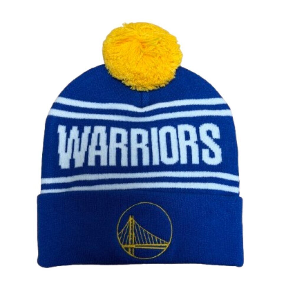 Golden State Warriors NBA Beanie Knit Hat with Pom Pom New NWT